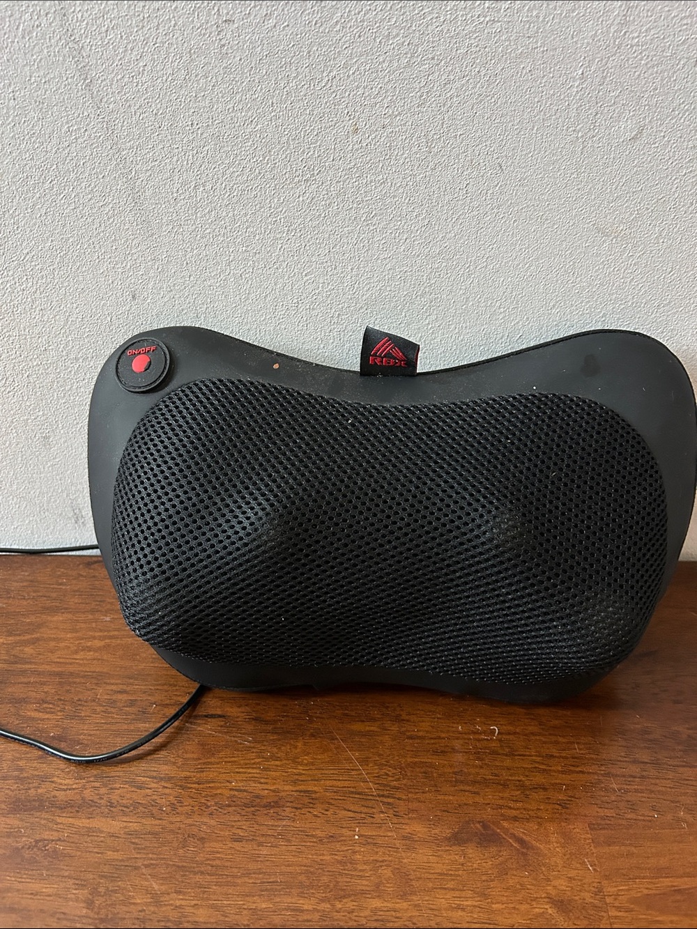 RBX Black Portable Massage Pillow with Mesh Cover
